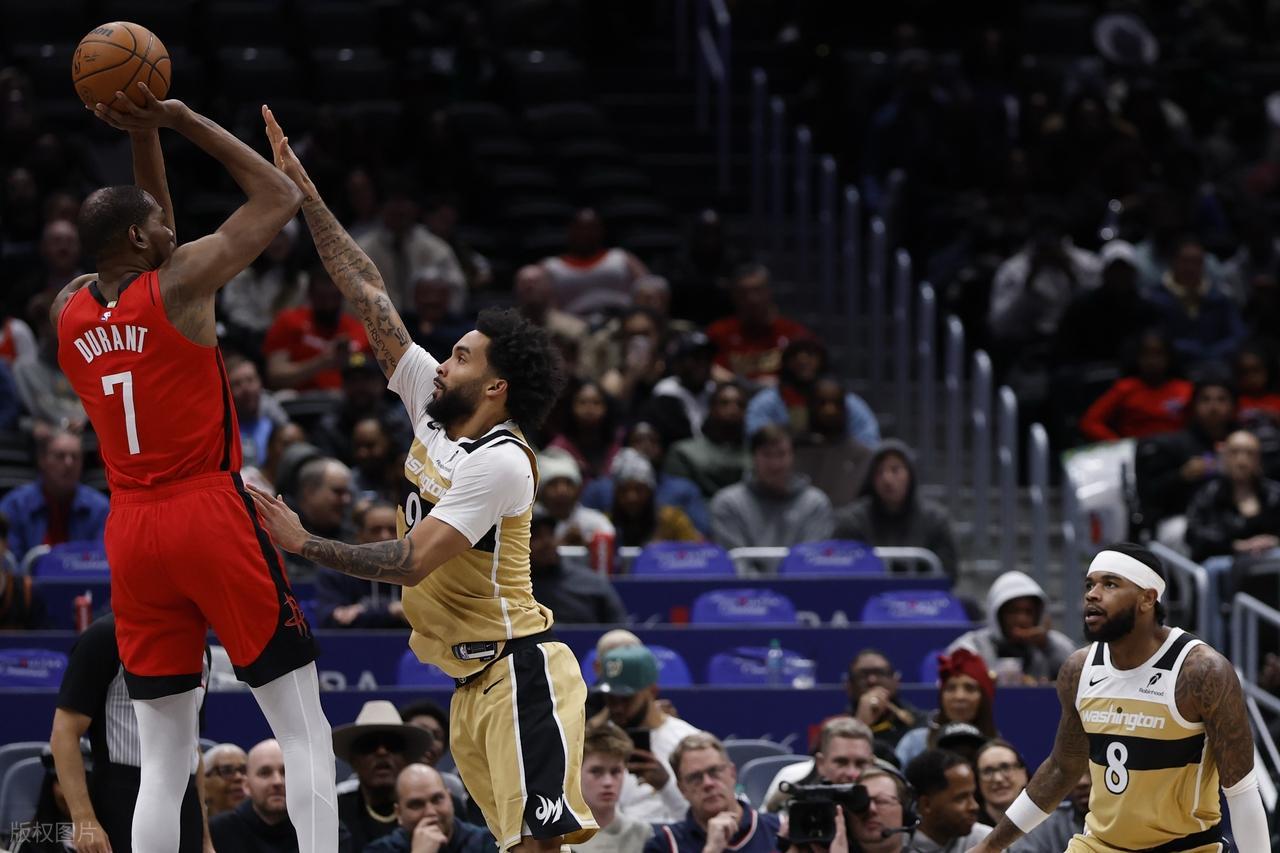 太强了!火箭探花19+7+10+6+2创纪录!申京打爆奇才!杜兰特无解